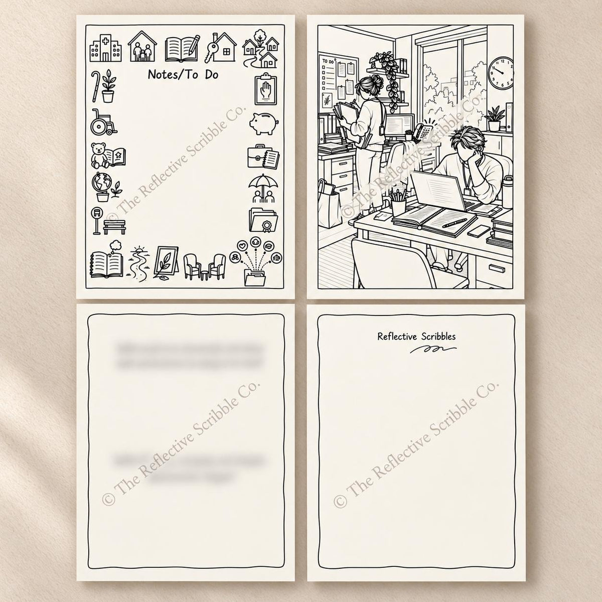 Reflective Scribble Snapshot | 4-Page Printable Digital Download